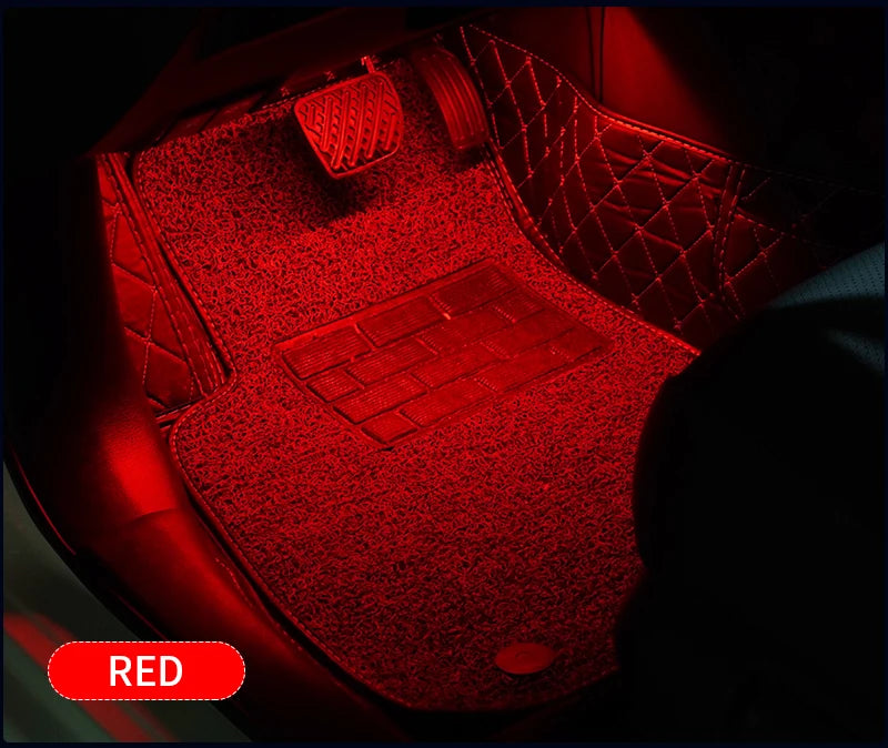 RGB LED Car Ambient Light Strip Kit – App &amp; Remote Music Sync Interior Lighting