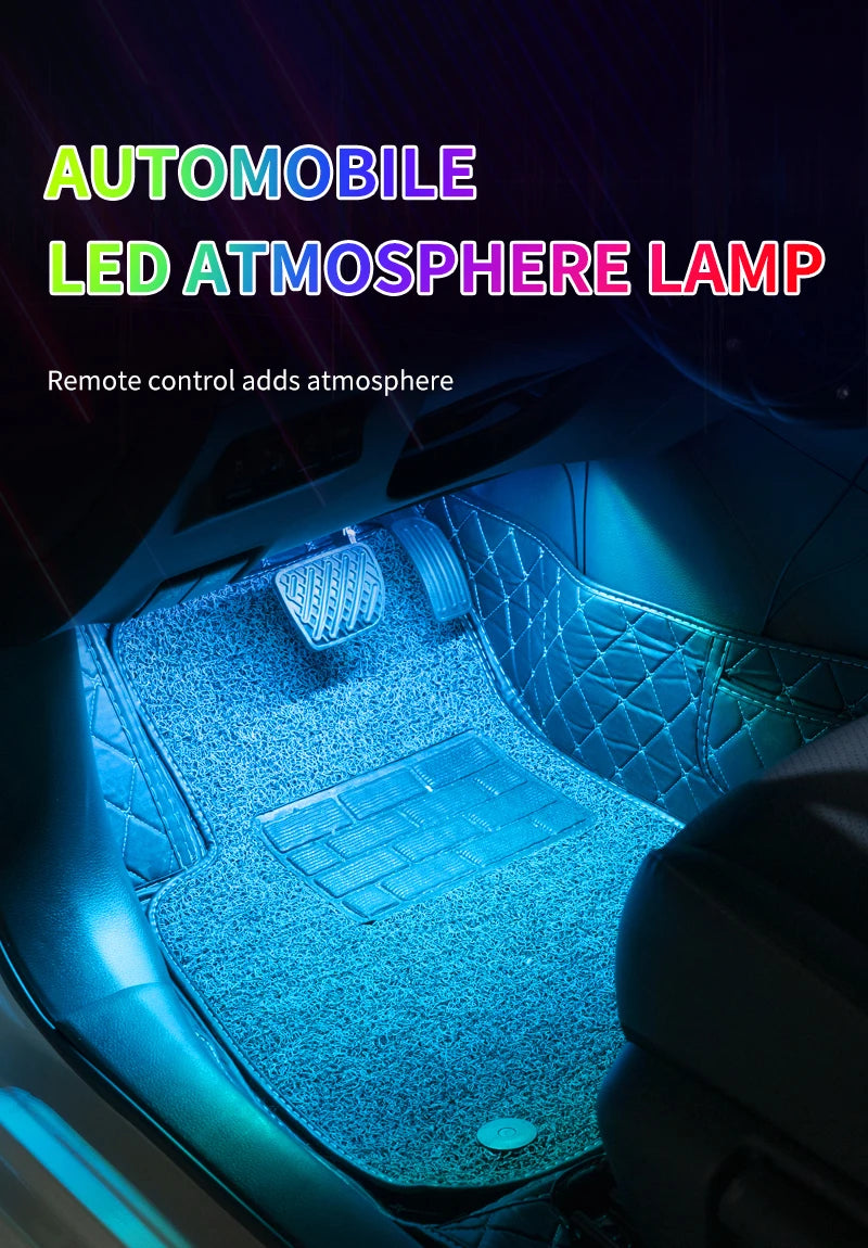 RGB LED Car Ambient Light Strip Kit – App &amp; Remote Music Sync Interior Lighting