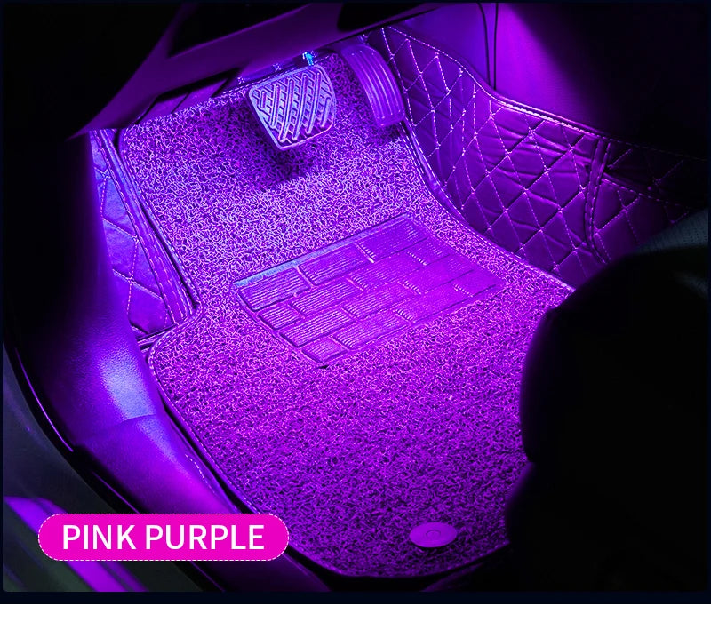 RGB LED Car Ambient Light Strip Kit – App &amp; Remote Music Sync Interior Lighting
