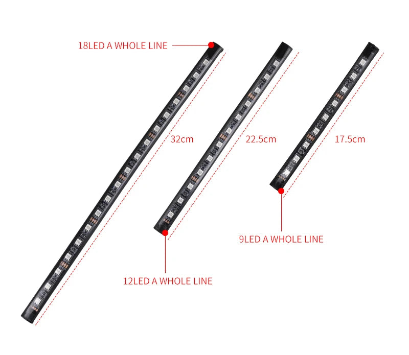 RGB LED Car Ambient Light Strip Kit – App &amp; Remote Music Sync Interior Lighting