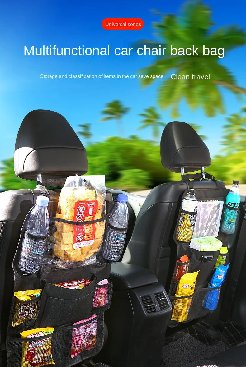 Seat Back Organizer with Tablet Holder and Storage Pockets