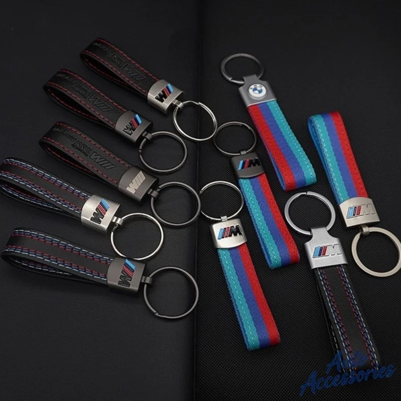 M Sport Styling Leather Car Emblem Keychain Key Ring Gift for Bmw M 2 3 4 5 7 Series Performance G30 G32 E61 E60 E31 X3 X5 X6 X4
