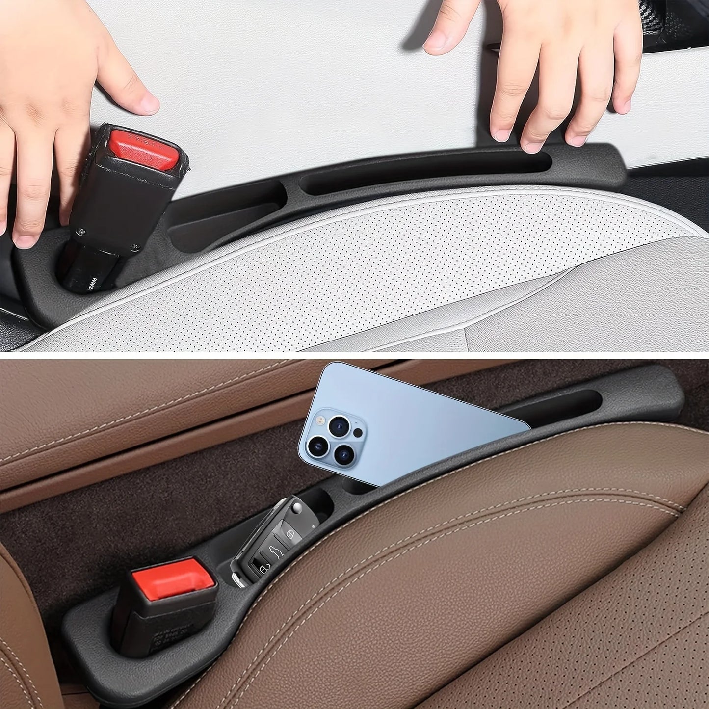 Seat Gap Filler Organizer Pu Waterproof Car Seat Gap Plug Strip
