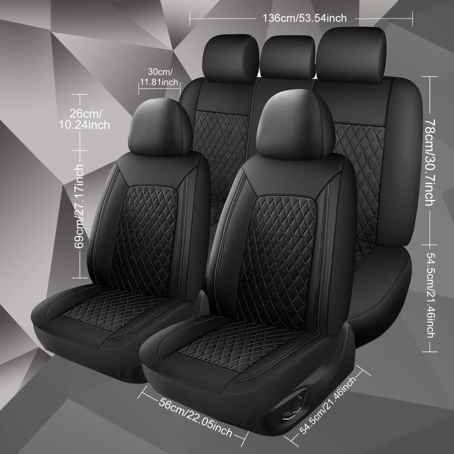 Universal Faux Leather All-Season Leather Car Seat Covers