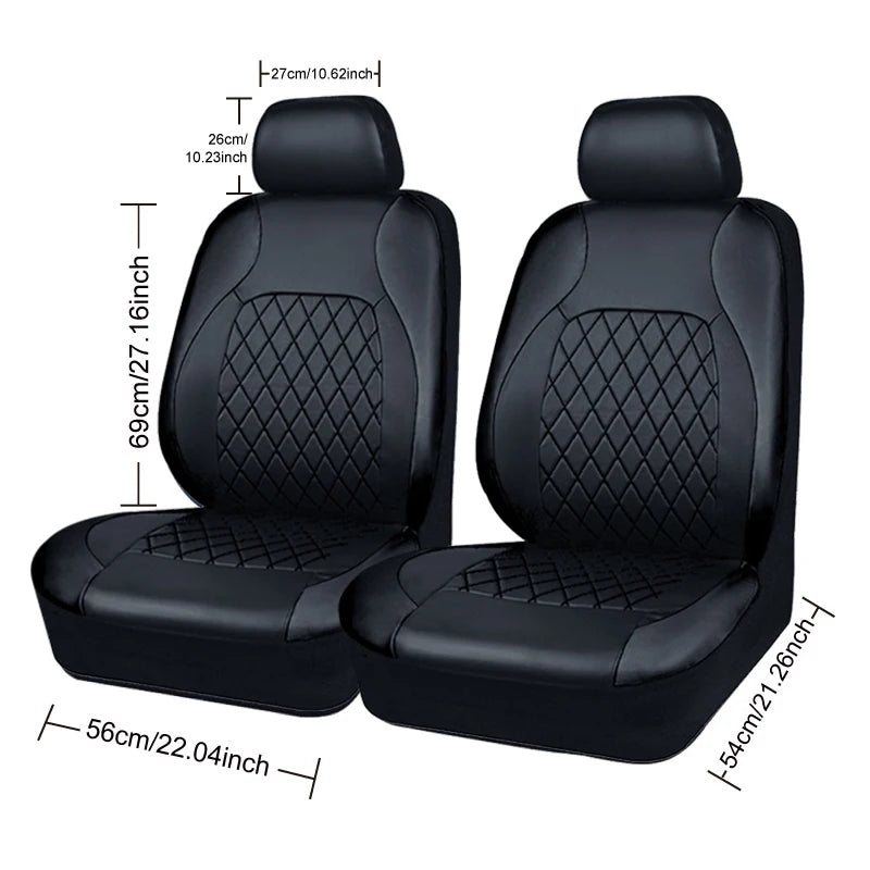All-Season PU Leather Car Seat Cover Waterproof Universal Fit Sedan SUV Truck Full Protection