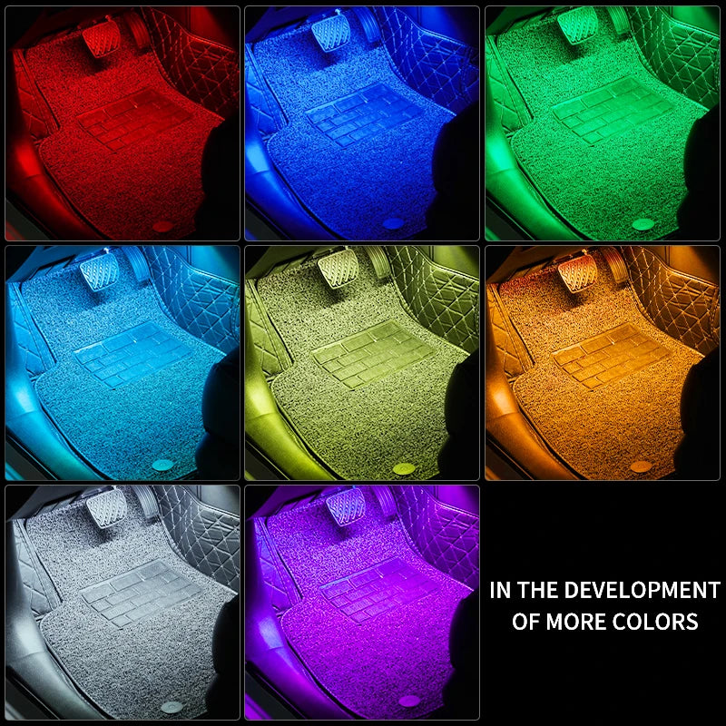 RGB LED Car Ambient Light Strip Kit – App &amp; Remote Music Sync Interior Lighting