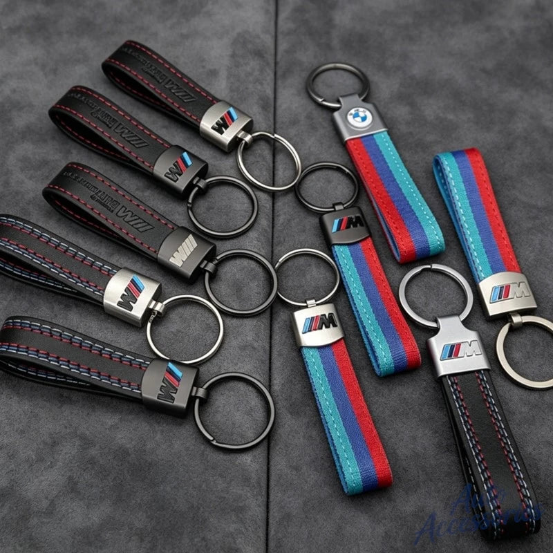 M Sport Styling Leather Car Emblem Keychain Key Ring Gift for Bmw M 2 3 4 5 7 Series Performance G30 G32 E61 E60 E31 X3 X5 X6 X4