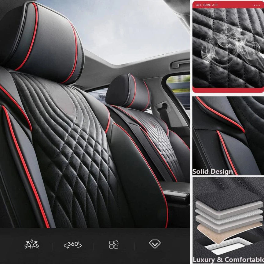 The Complete Set Of Car Interior Accessories For Car Seat Covers Is Suitable For Dodge Leather Car Seat Cover Protectors, 5-Seat Complete Front And Rear Cushions