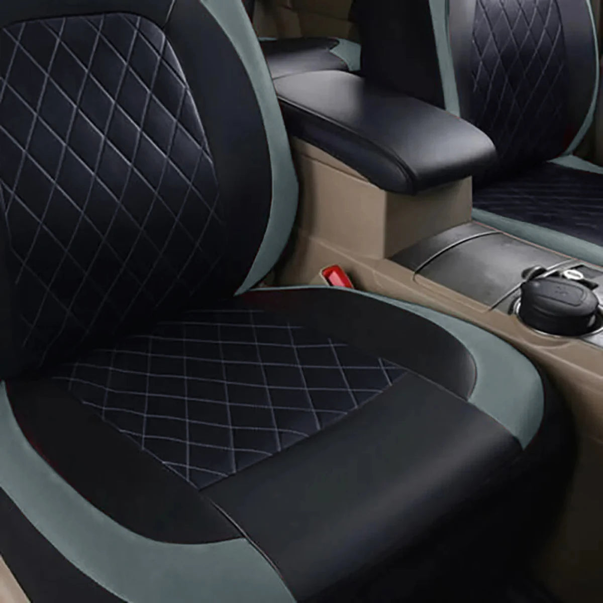 All-Season PU Leather Car Seat Cover Waterproof Universal Fit Sedan SUV Truck Full Protection