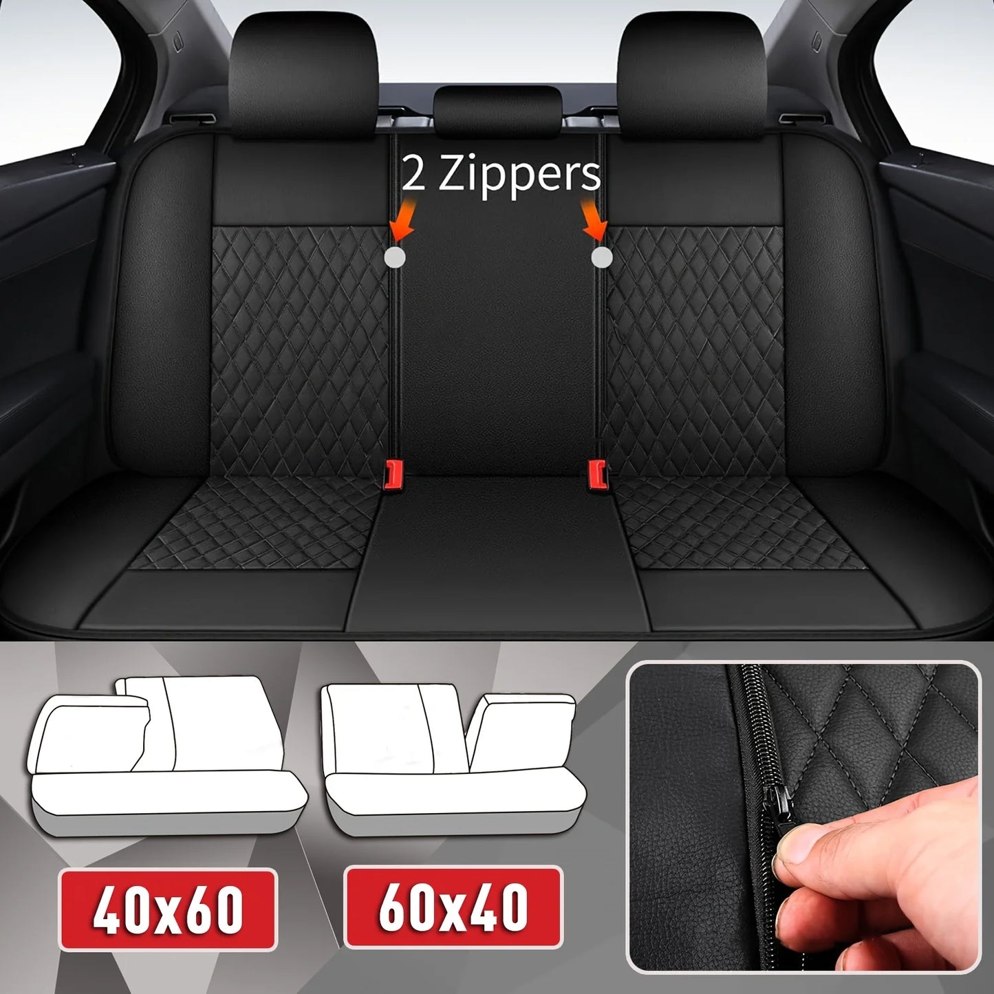 Universal Faux Leather All-Season Leather Car Seat Covers