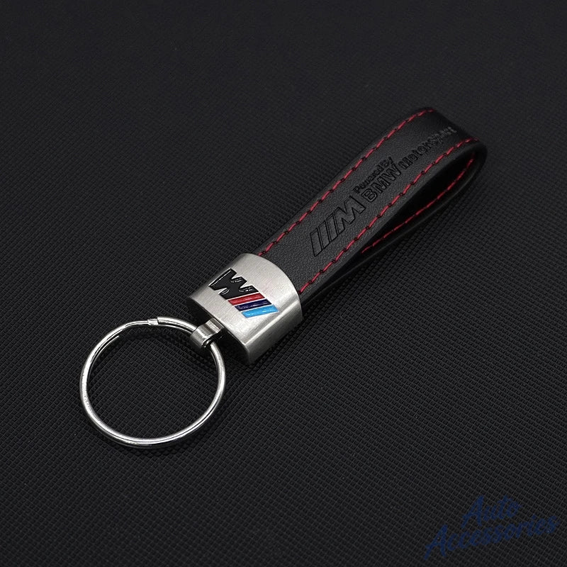 M Sport Styling Leather Car Emblem Keychain Key Ring Gift for Bmw M 2 3 4 5 7 Series Performance G30 G32 E61 E60 E31 X3 X5 X6 X4