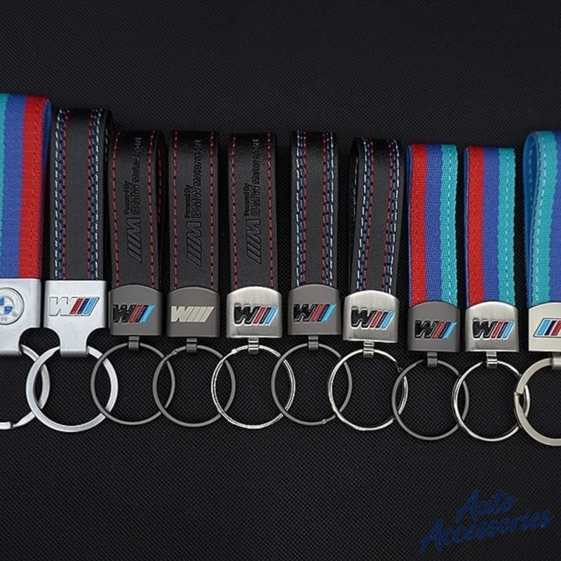 M Sport Styling Leather Car Emblem Keychain Key Ring Gift for Bmw M 2 3 4 5 7 Series Performance G30 G32 E61 E60 E31 X3 X5 X6 X4