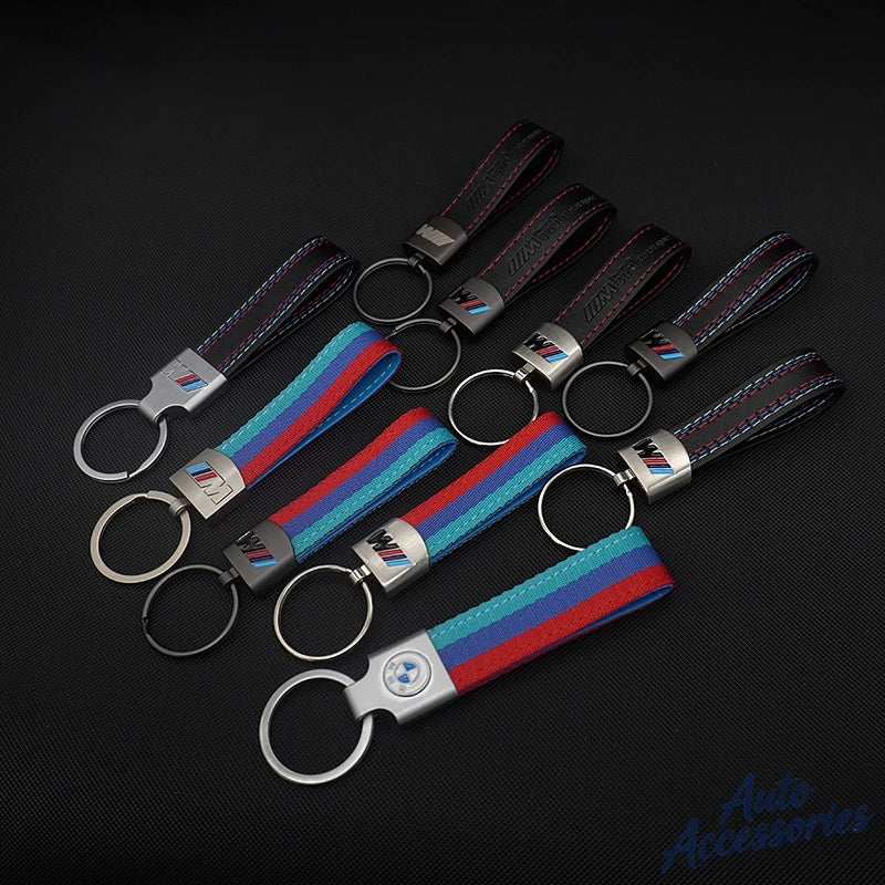 M Sport Styling Leather Car Emblem Keychain Key Ring Gift for Bmw M 2 3 4 5 7 Series Performance G30 G32 E61 E60 E31 X3 X5 X6 X4