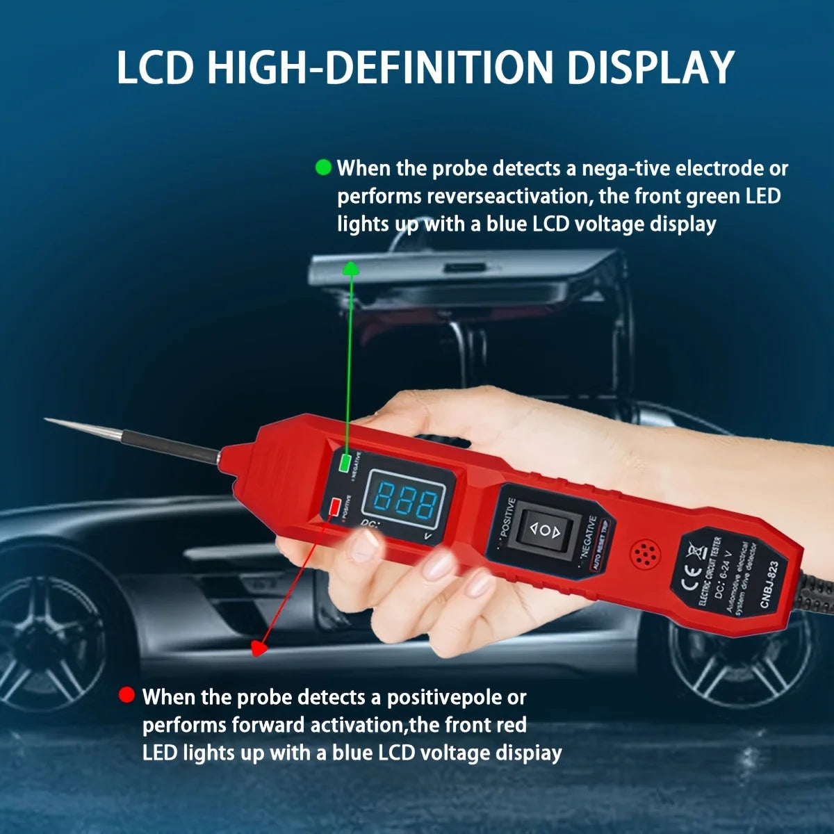 Pro Automotive Circuit Master - 3.5-36V Multifunctional Drive Tester with Digital Display, Short Circuit Detector