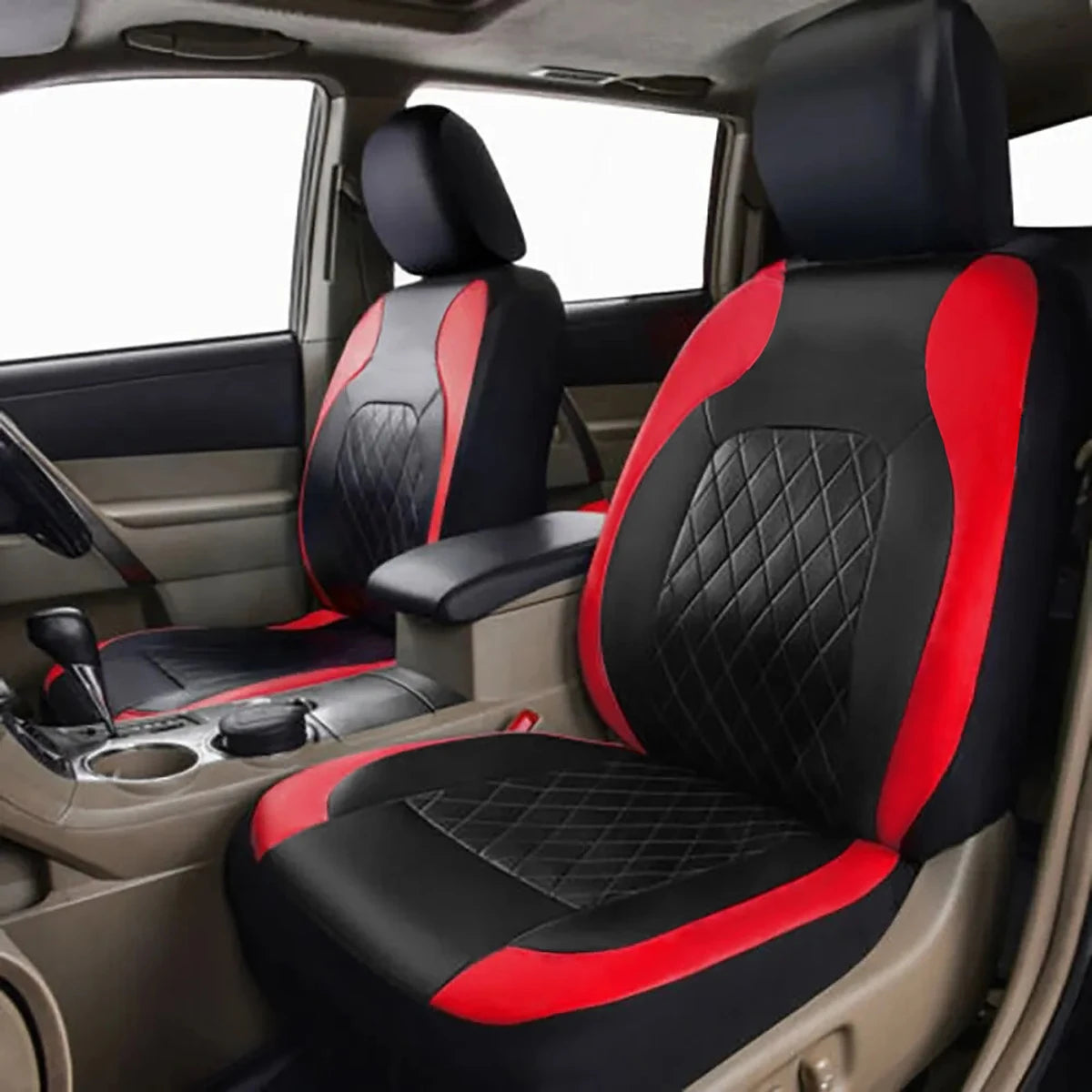 All-Season PU Leather Car Seat Cover Waterproof Universal Fit Sedan SUV Truck Full Protection