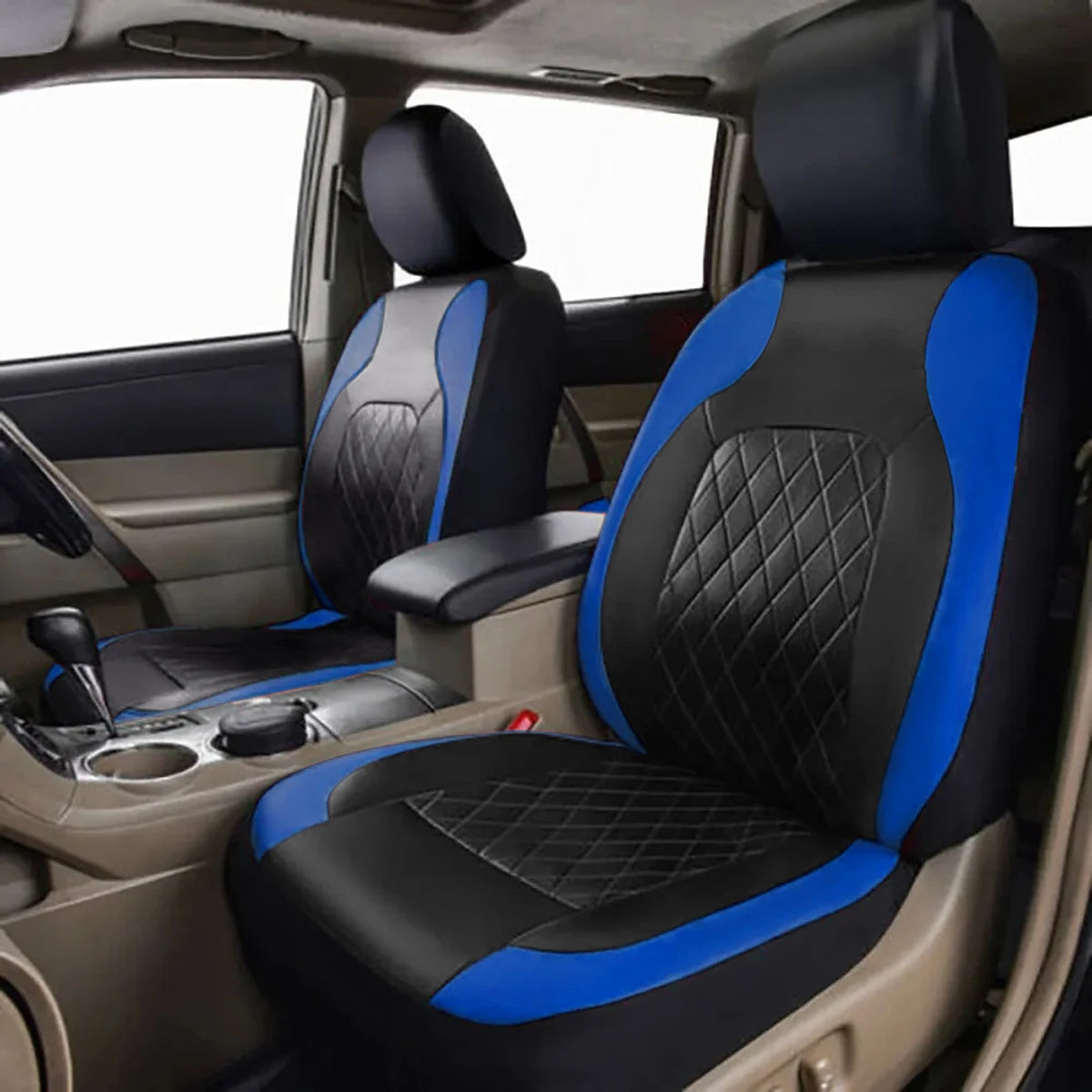 All-Season PU Leather Car Seat Cover Waterproof Universal Fit Sedan SUV Truck Full Protection