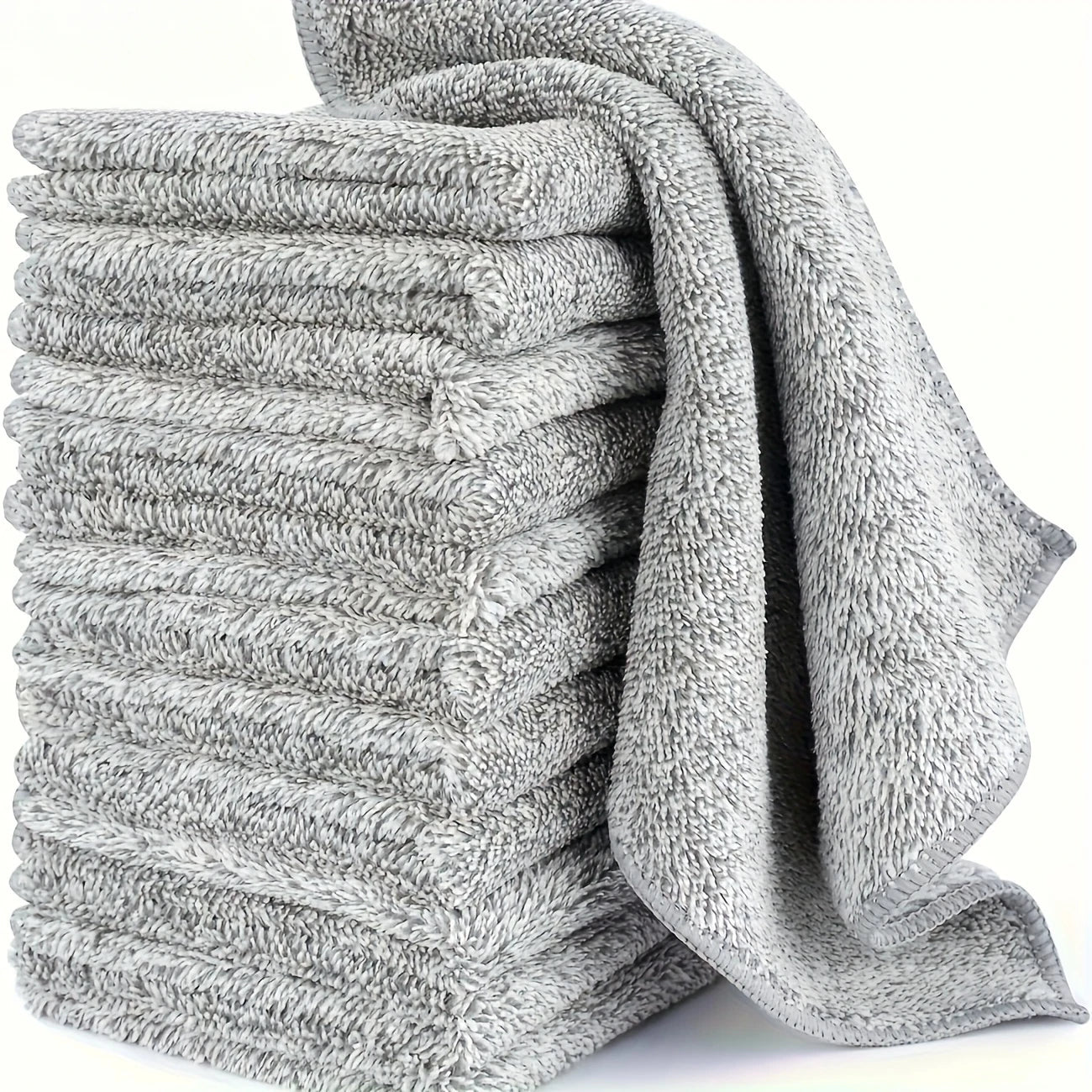 10 Pcs High-Quality Microfiber Cloths, 9.8 Inch, for Deep Cleaning Kitchen, Polishing Cars, Drying Dishes, Streak-Free Finish