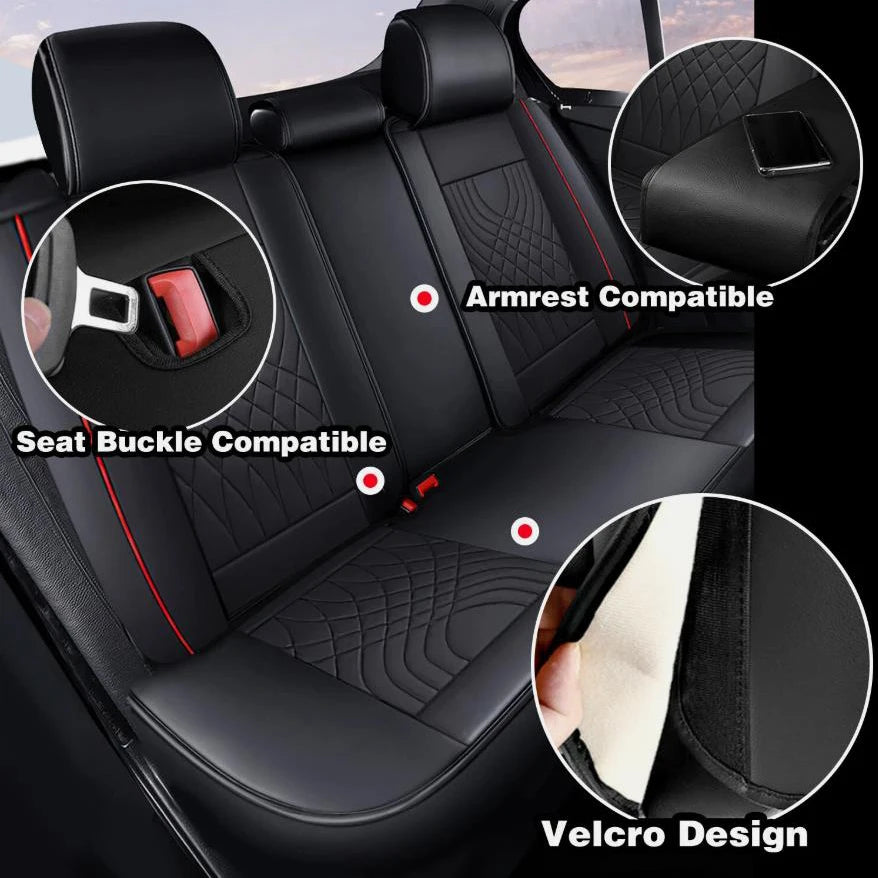 The Complete Set Of Car Interior Accessories For Car Seat Covers Is Suitable For Dodge Leather Car Seat Cover Protectors, 5-Seat Complete Front And Rear Cushions
