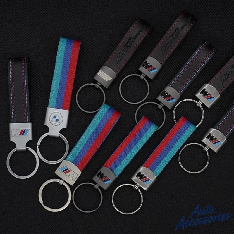 M Sport Styling Leather Car Emblem Keychain Key Ring Gift for Bmw M 2 3 4 5 7 Series Performance G30 G32 E61 E60 E31 X3 X5 X6 X4