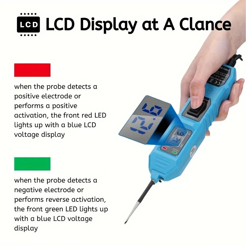 Pro Automotive Circuit Master - 3.5-36V Multifunctional Drive Tester with Digital Display, Short Circuit Detector