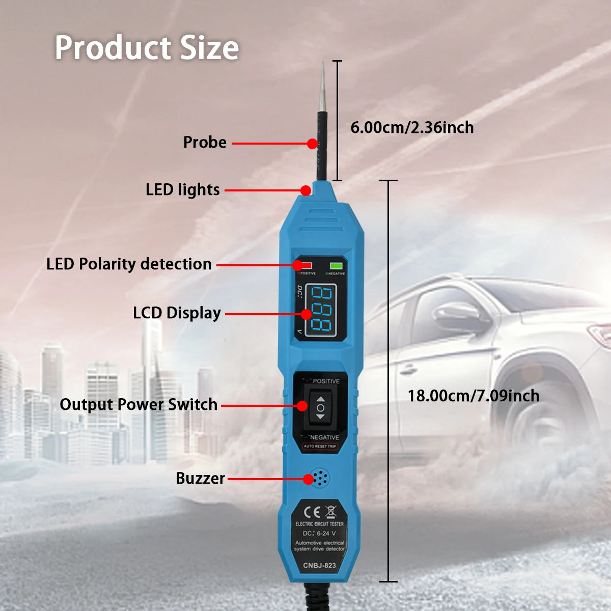 Pro Automotive Circuit Master - 3.5-36V Multifunctional Drive Tester with Digital Display, Short Circuit Detector