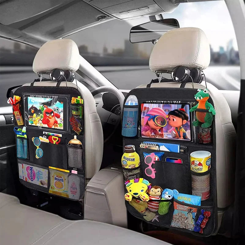 Seat Back Organizer with Tablet Holder and Storage Pockets