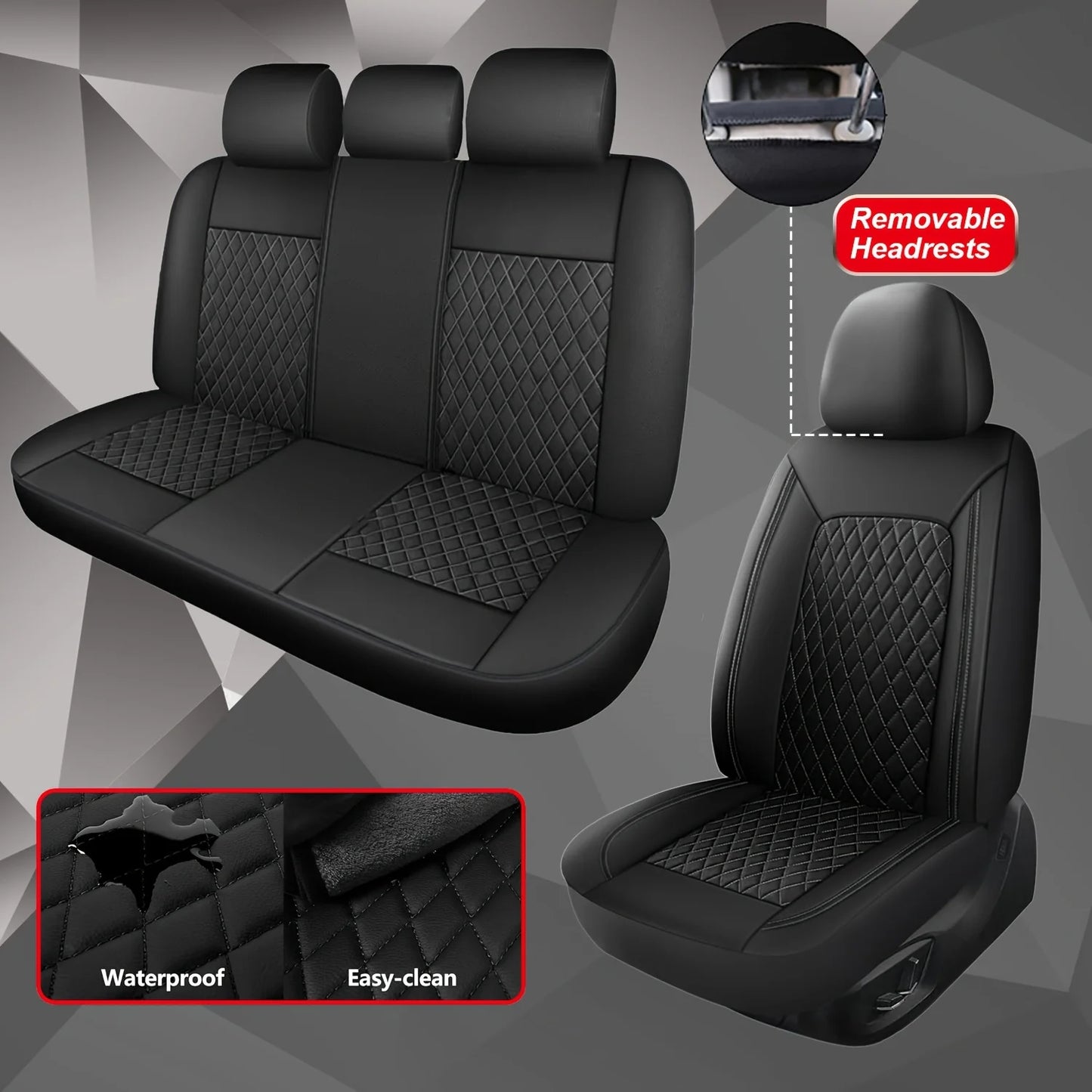 Universal Faux Leather All-Season Leather Car Seat Covers