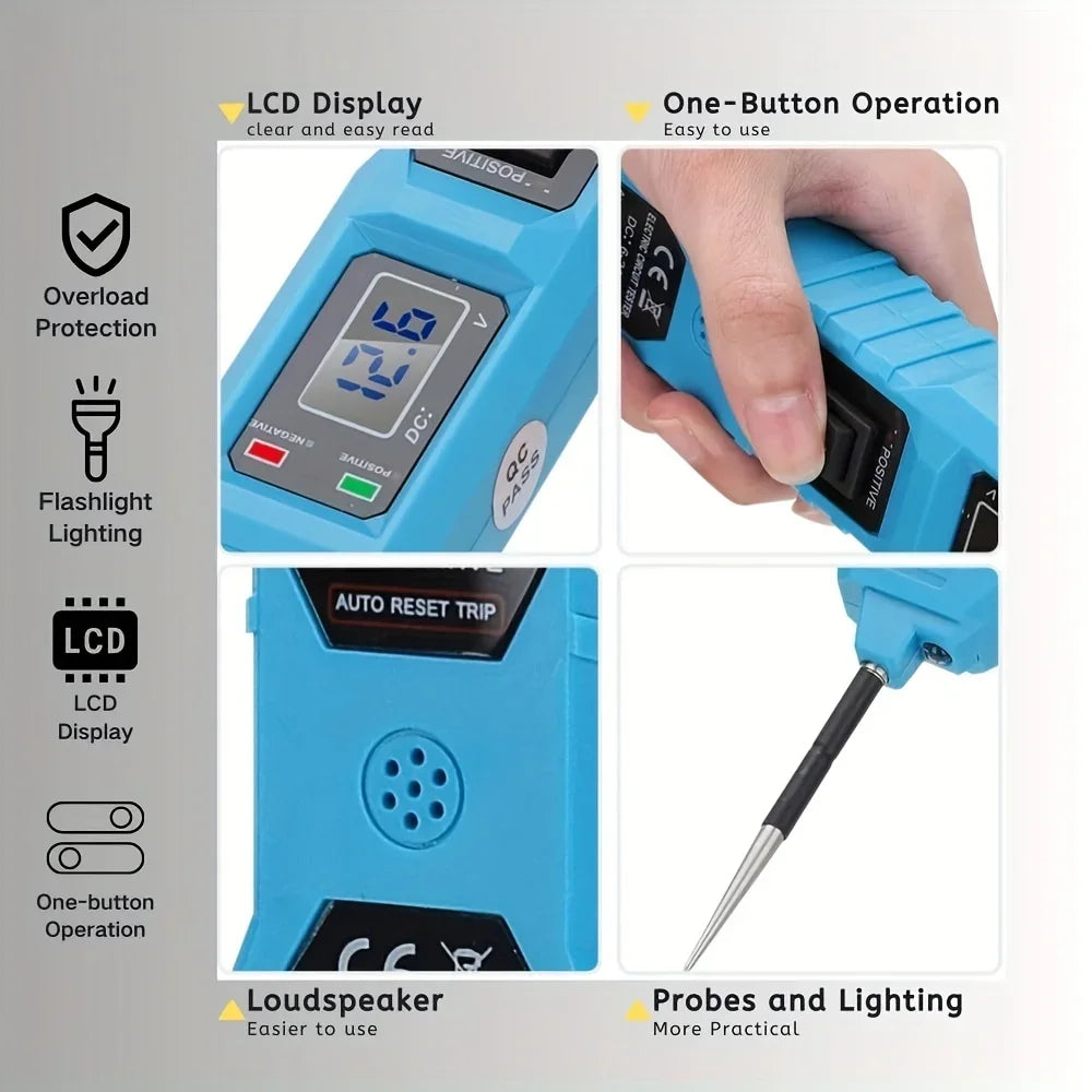 Pro Automotive Circuit Master - 3.5-36V Multifunctional Drive Tester with Digital Display, Short Circuit Detector
