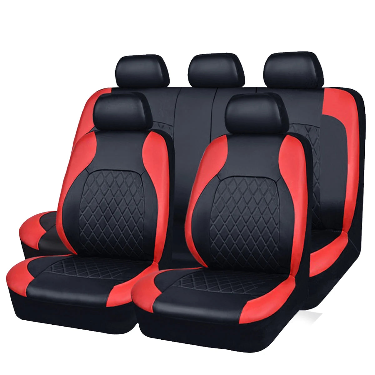 All-Season PU Leather Car Seat Cover Waterproof Universal Fit Sedan SUV Truck Full Protection