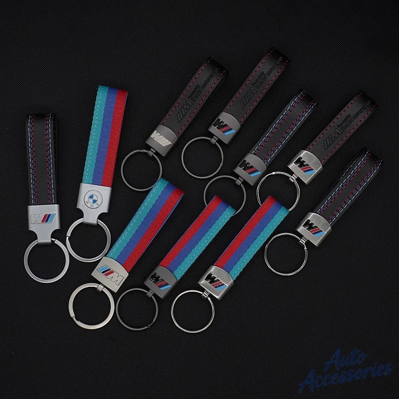 M Sport Styling Leather Car Emblem Keychain Key Ring Gift for Bmw M 2 3 4 5 7 Series Performance G30 G32 E61 E60 E31 X3 X5 X6 X4
