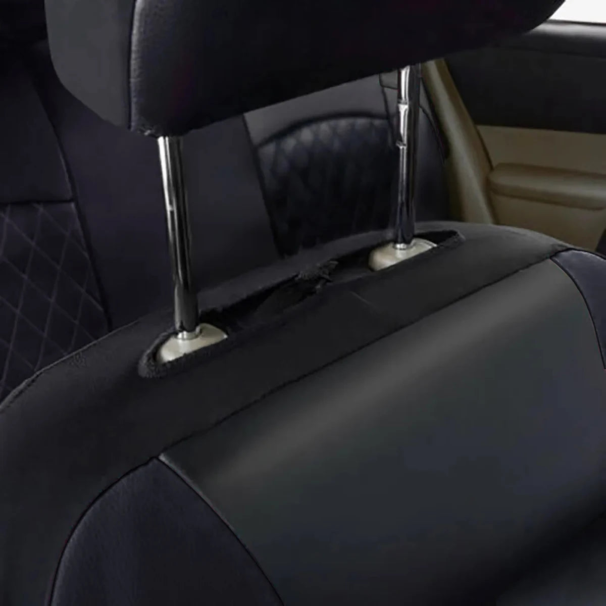 All-Season PU Leather Car Seat Cover Waterproof Universal Fit Sedan SUV Truck Full Protection