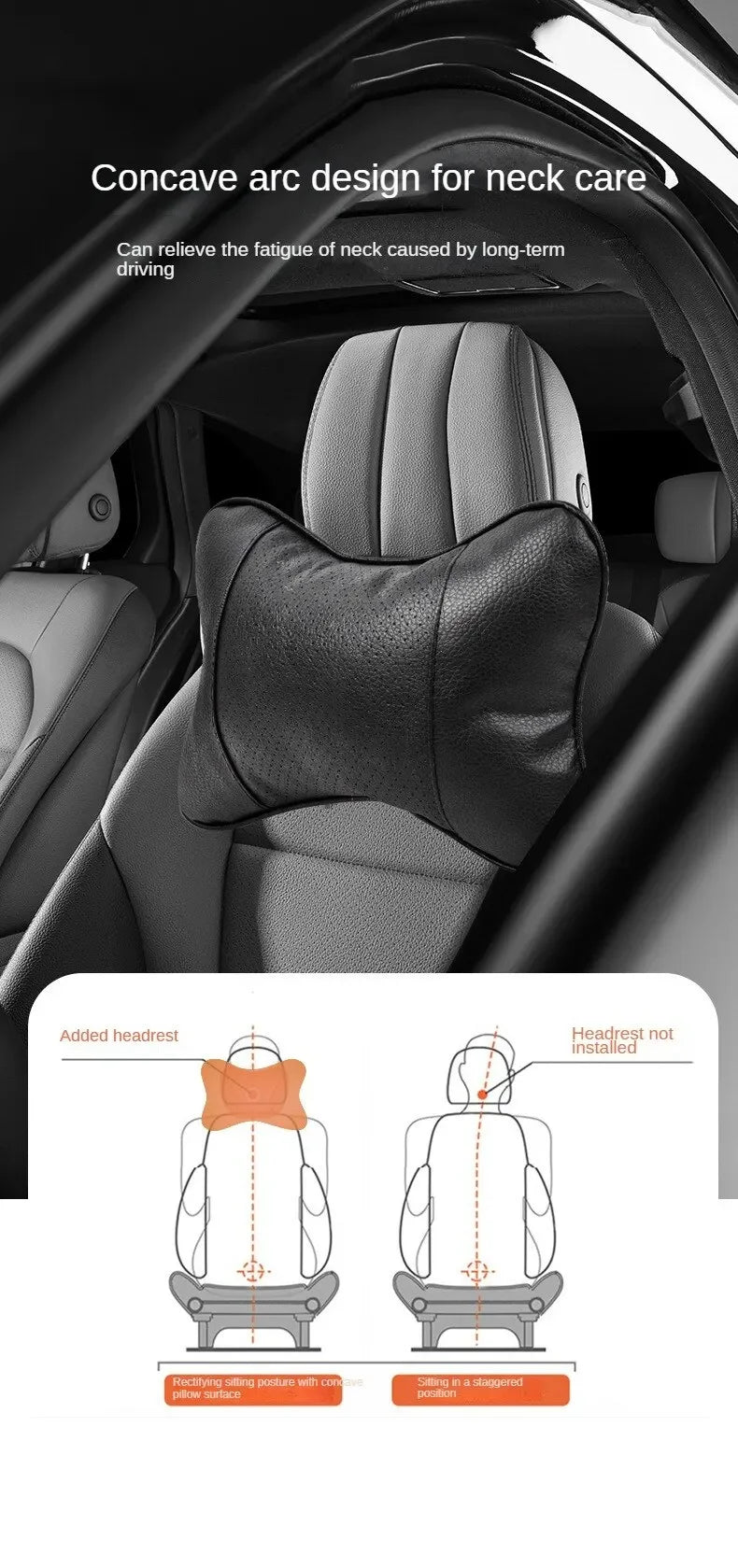 Neck Support Pillow Breathable Mesh Auto Seat Cushion Head and Neck Rest Comfort