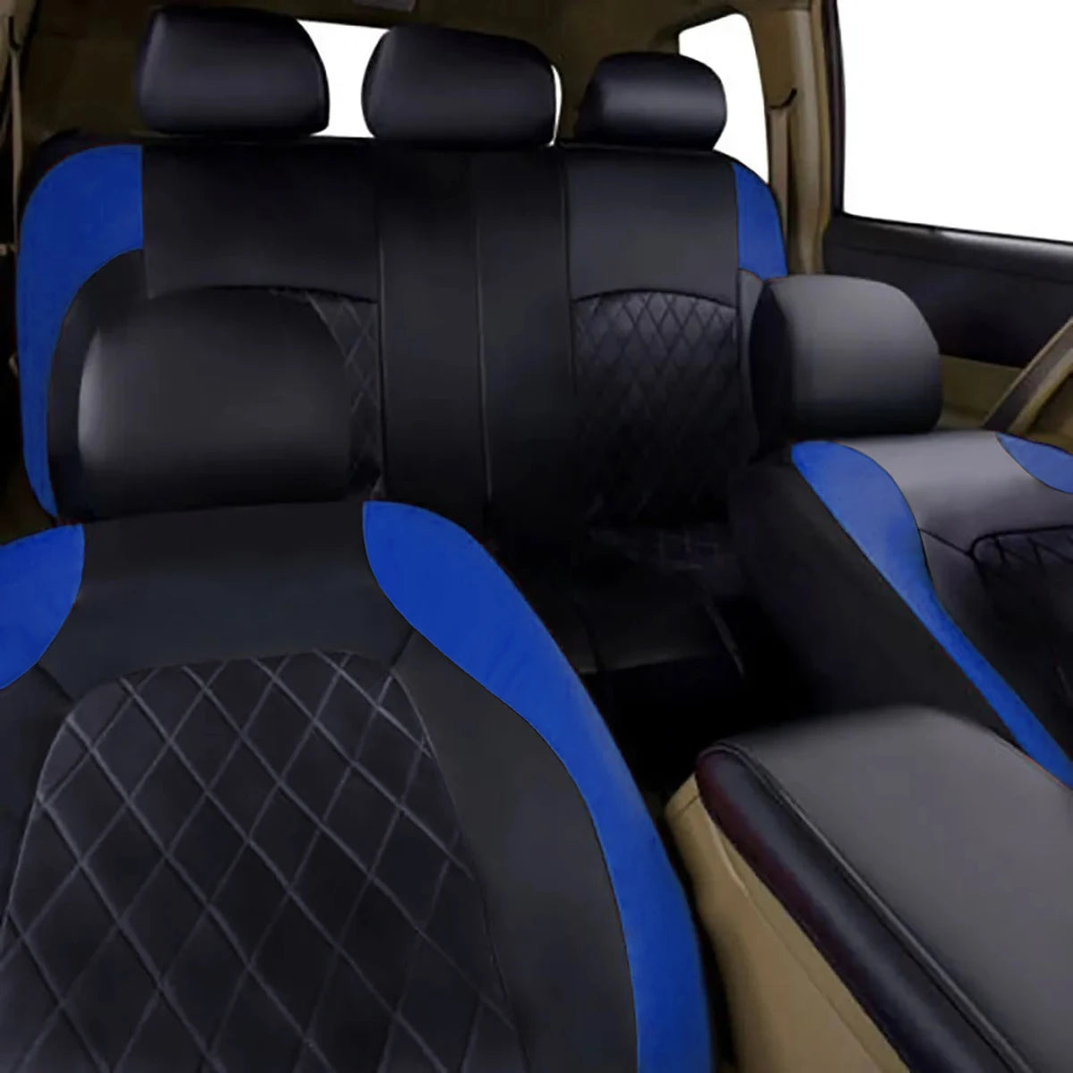 All-Season PU Leather Car Seat Cover Waterproof Universal Fit Sedan SUV Truck Full Protection
