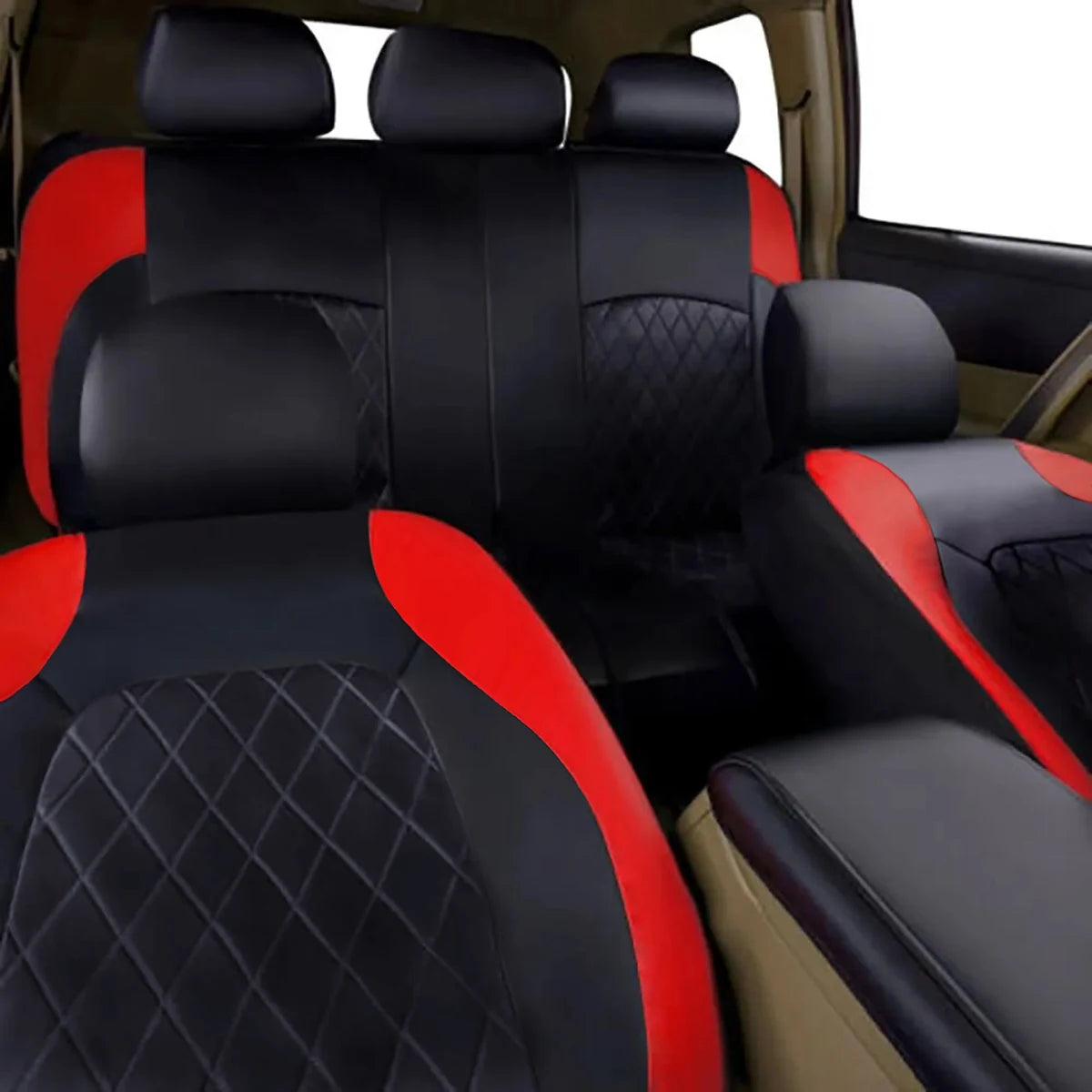 All-Season PU Leather Car Seat Cover Waterproof Universal Fit Sedan SUV Truck Full Protection