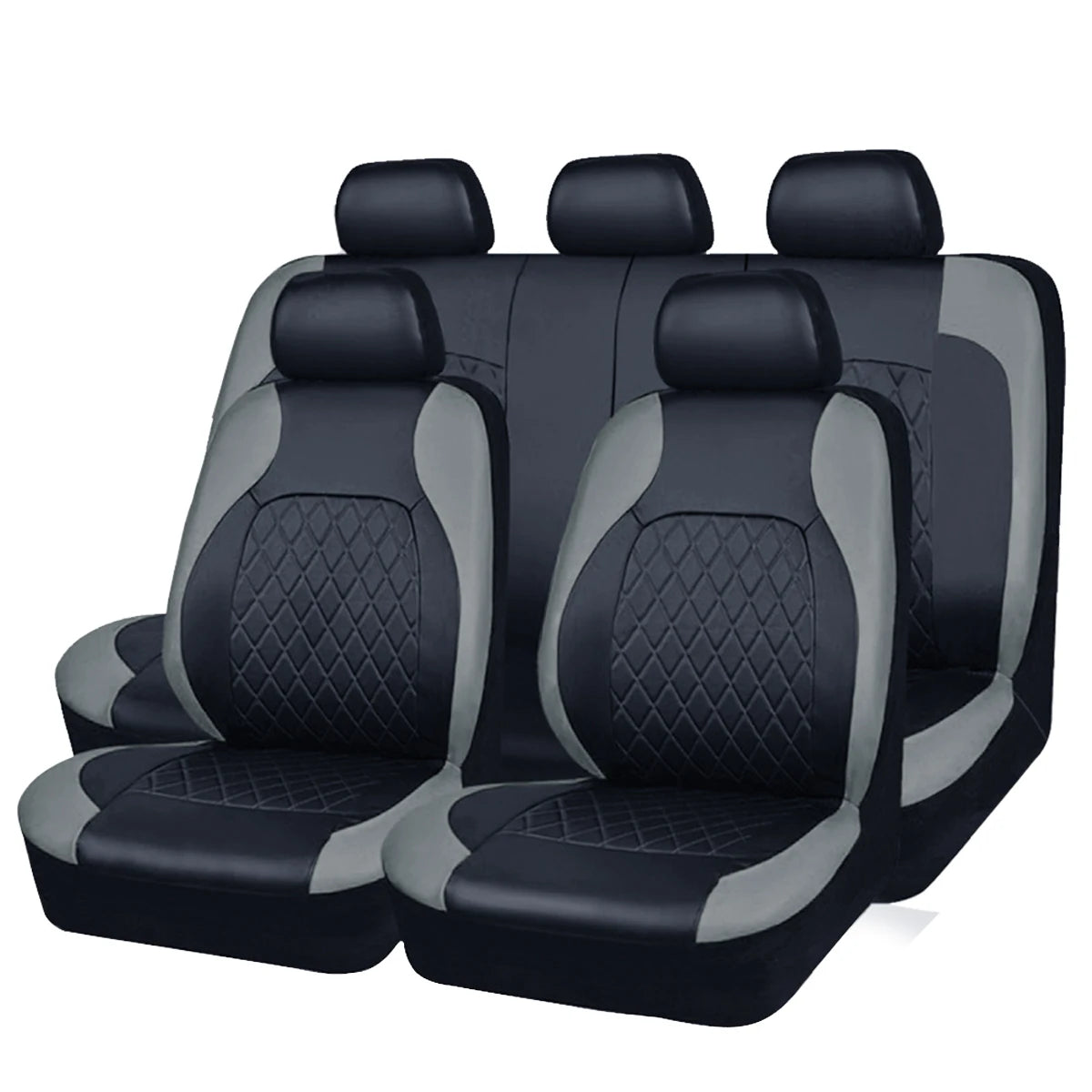 All-Season PU Leather Car Seat Cover Waterproof Universal Fit Sedan SUV Truck Full Protection