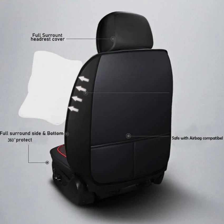 The Complete Set Of Car Interior Accessories For Car Seat Covers Is Suitable For Dodge Leather Car Seat Cover Protectors, 5-Seat Complete Front And Rear Cushions