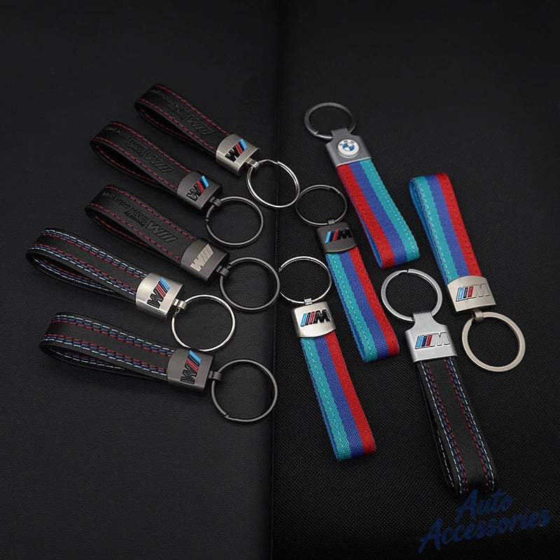 M Sport Styling Leather Car Emblem Keychain Key Ring Gift for Bmw M 2 3 4 5 7 Series Performance G30 G32 E61 E60 E31 X3 X5 X6 X4