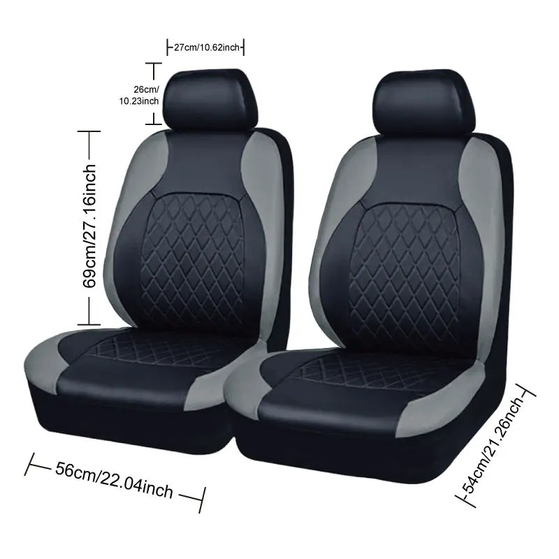 All-Season PU Leather Car Seat Cover Waterproof Universal Fit Sedan SUV Truck Full Protection