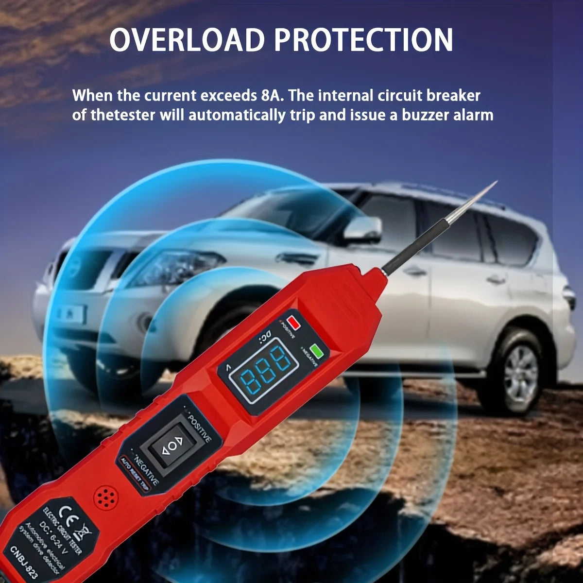 Pro Automotive Circuit Master - 3.5-36V Multifunctional Drive Tester with Digital Display, Short Circuit Detector