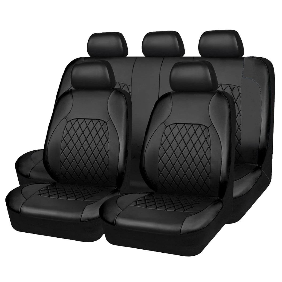 All-Season PU Leather Car Seat Cover Waterproof Universal Fit Sedan SUV Truck Full Protection