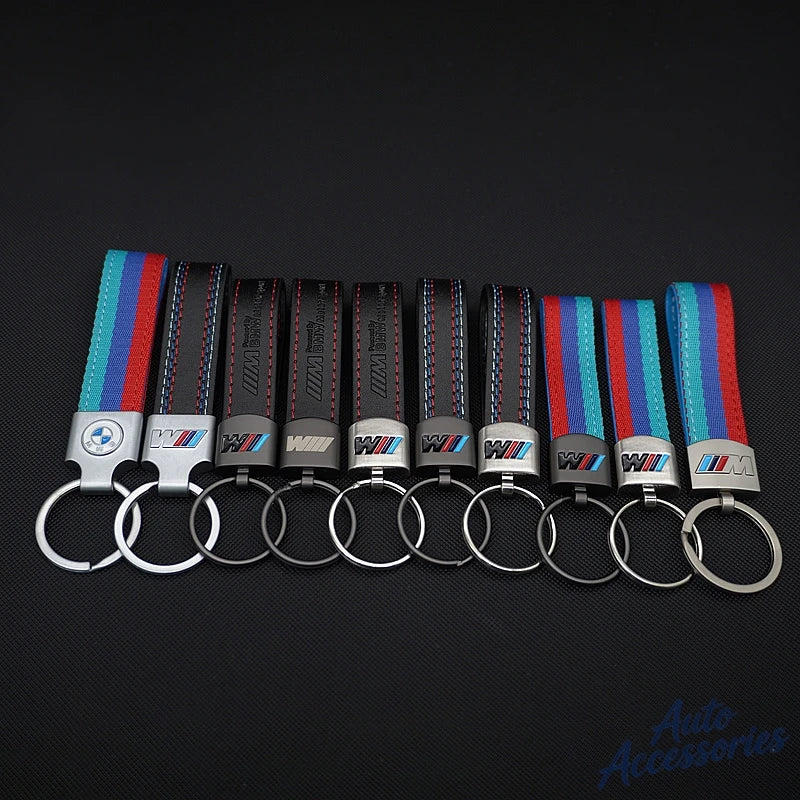 M Sport Styling Leather Car Emblem Keychain Key Ring Gift for Bmw M 2 3 4 5 7 Series Performance G30 G32 E61 E60 E31 X3 X5 X6 X4