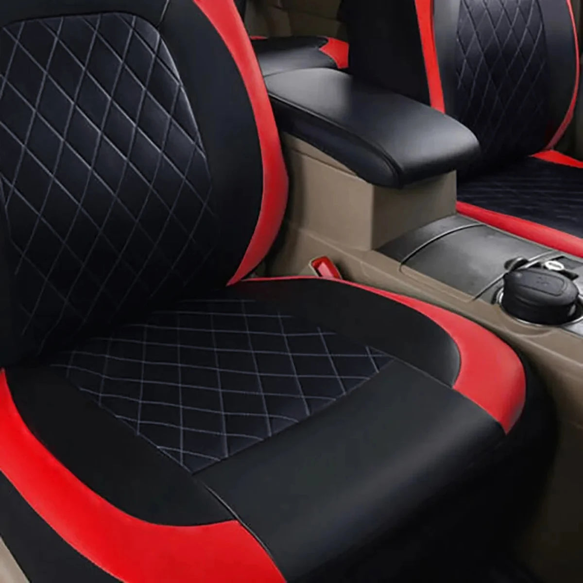 All-Season PU Leather Car Seat Cover Waterproof Universal Fit Sedan SUV Truck Full Protection
