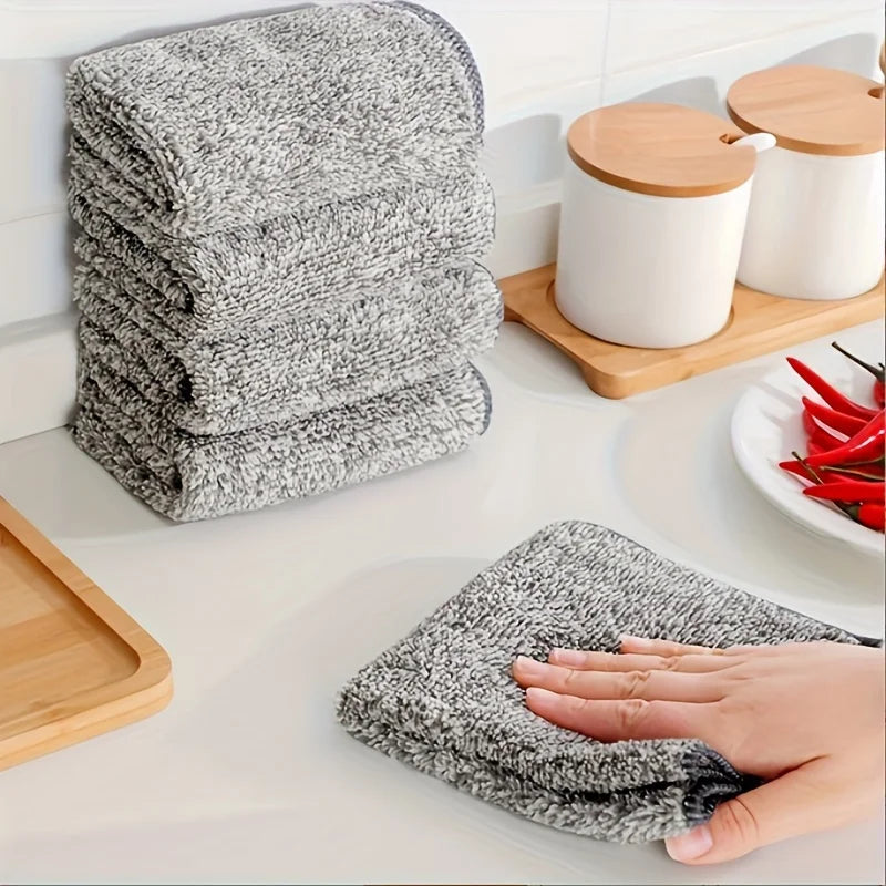 10 Pcs High-Quality Microfiber Cloths, 9.8 Inch, for Deep Cleaning Kitchen, Polishing Cars, Drying Dishes, Streak-Free Finish
