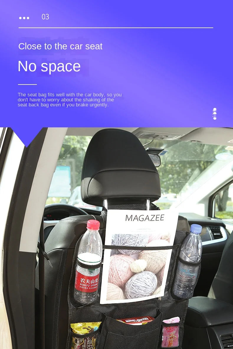 Seat Back Organizer with Tablet Holder and Storage Pockets