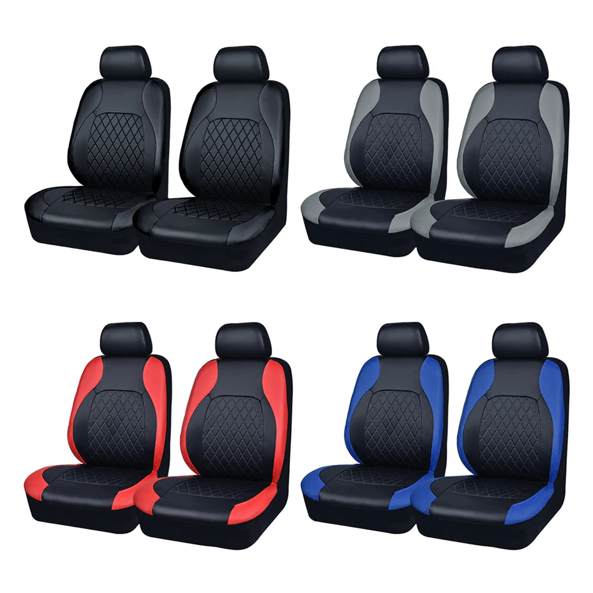 All-Season PU Leather Car Seat Cover Waterproof Universal Fit Sedan SUV Truck Full Protection