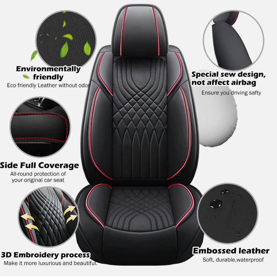 The Complete Set Of Car Interior Accessories For Car Seat Covers Is Suitable For Dodge Leather Car Seat Cover Protectors, 5-Seat Complete Front And Rear Cushions