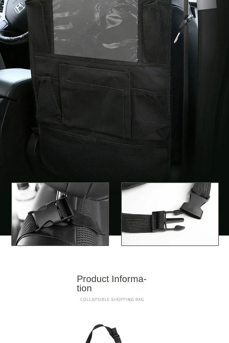 Seat Back Organizer with Tablet Holder and Storage Pockets